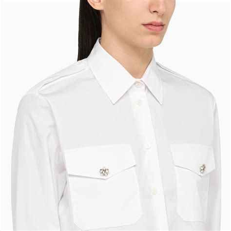 camicia prada fiamme saldo|Camicia In Cotone Con Fiocco Bianco .